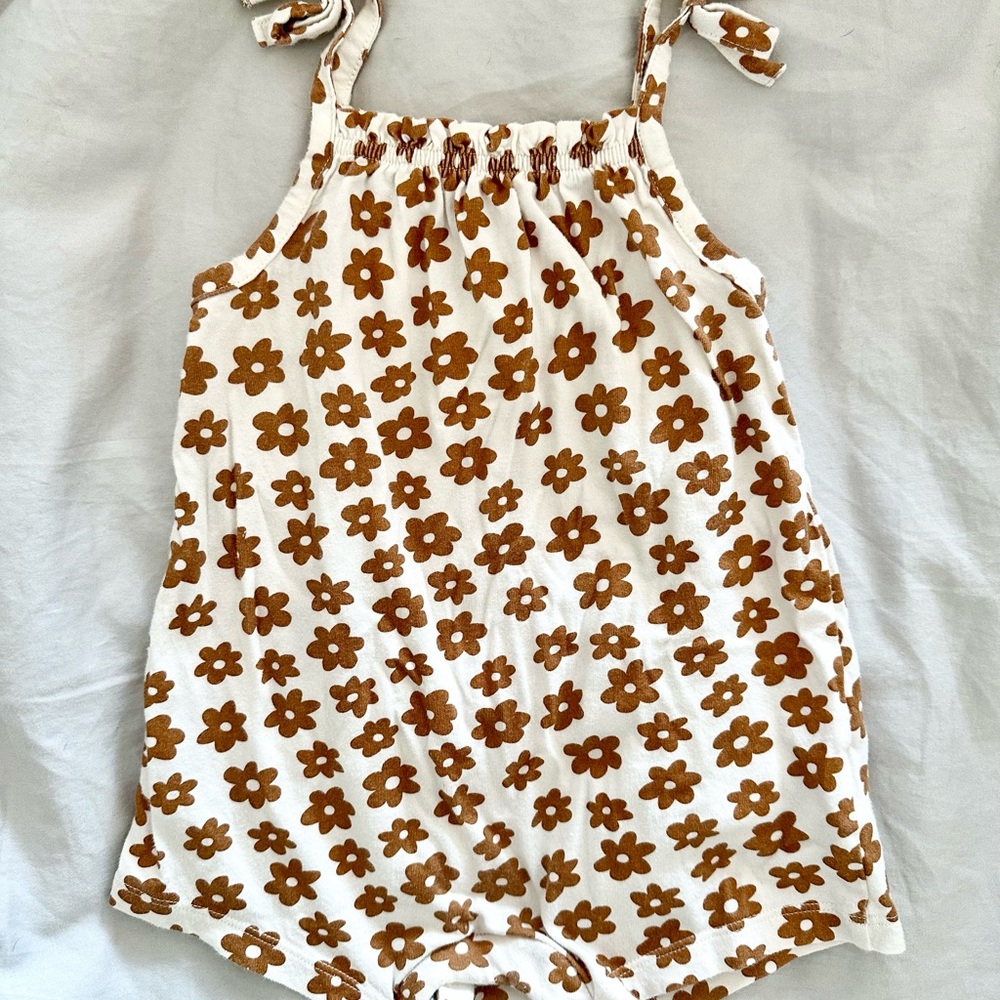 Old Navy Kids One Piece - White with Brown Floral